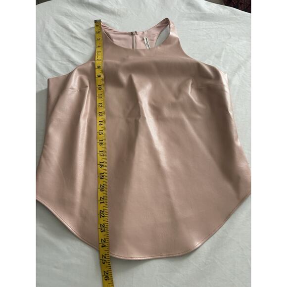 Amanda Uprichard Faux Leather Tank Top Womens Size Large Pink Party Fun NWT - Picture 6 of 6